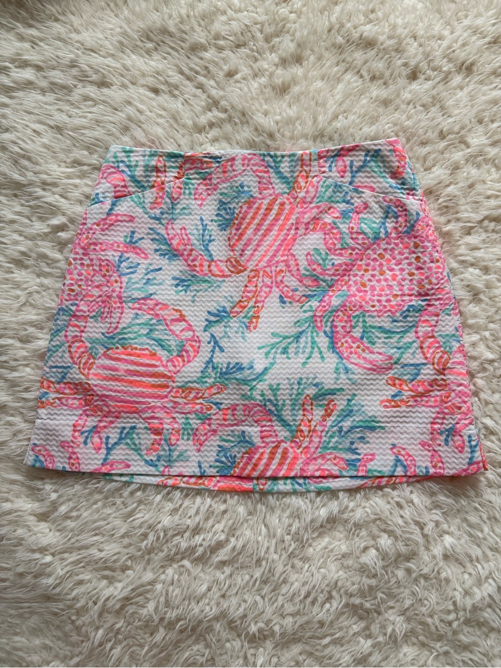 Lilly Pulitzer Women's White & Pink Printed Mini Skirt / Skort - Picture 3 of 12